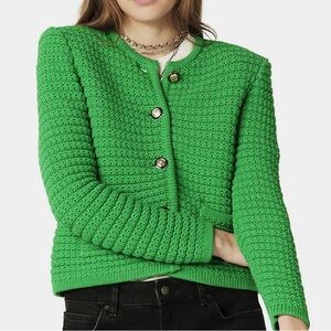 NWT Ba&sh Gaspard Textured-Knit Cardigan